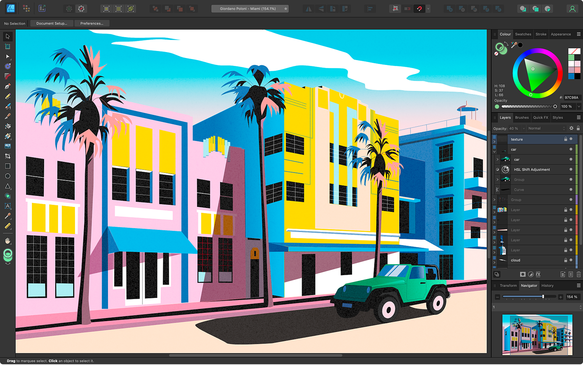 Interface utilisateur d’Affinity Designer