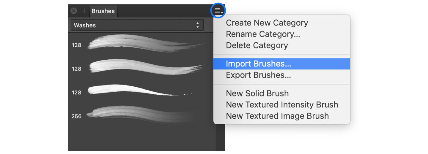 Importing brushes into Affinity software (on desktop)